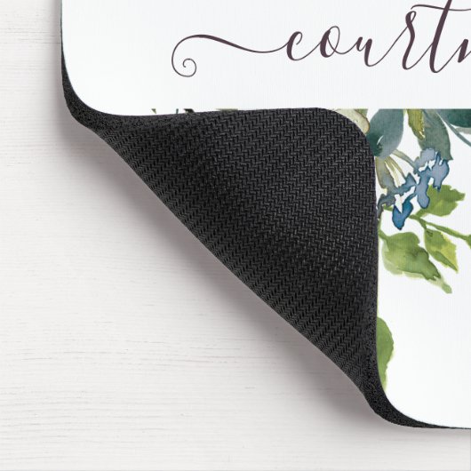 Rosa und lila Aquarellblumen personalisiert Mousepad (Ecke)