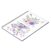 Rosa und lila Aquarellblumen personalisiert Notizblock (Linke Seite)