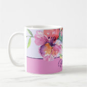 Rosa und lila Aquarelltüten, individuell anpassbar Kaffeetasse (Links)