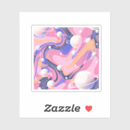 Rosa und Lila Außenraum Abstrakt drehen Aufkleber