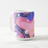 Rosa und Lila Außenraum Abstrakt drehen Kaffeetasse (Vorderseite Links)