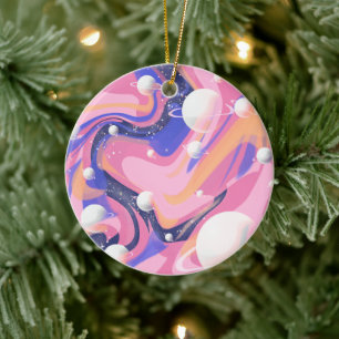 Rosa und Lila Außenraum Abstrakt drehen Keramik Ornament