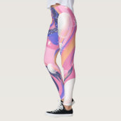 Rosa und Lila Außenraum Abstrakt drehen Leggings (Links)