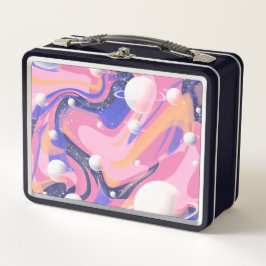 Rosa und Lila Außenraum Abstrakt drehen Metall Brotdose