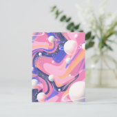 Rosa und Lila Außenraum Abstrakt drehen Postkarte (Stehend Vorderseite)