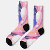 Rosa und Lila Außenraum Abstrakt drehen Socken (Linkes Detail)