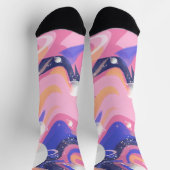 Rosa und Lila Außenraum Abstrakt drehen Socken (Oben)