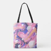 Rosa und Lila Außenraum Abstrakt drehen Tasche (Rückseite)