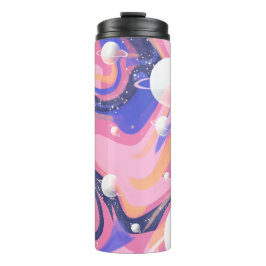 Rosa und Lila Außenraum Abstrakt drehen Thermosbecher
