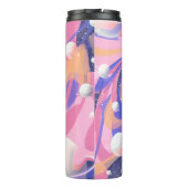 Rosa und Lila Außenraum Abstrakt drehen Thermosbecher (Rückseite)