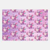 Rosa und Lila Axolotl Girl's Birthday Party Geschenkpapier Set (Vorderseite 3)