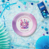 Rosa und Lila Axolotl Girl's Birthday Party Pappteller (Party)