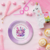 Rosa und Lila Axolotl Girl's Birthday Party Pappteller (Party)