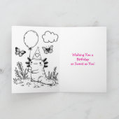 Rosa und Lila Axolotl Personalisierter Geburtstag Karte (Innenseite)