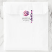 Rosa und Lila Baby Peacock Baby Dusche Quadratischer Aufkleber (Tasche)