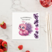 Rosa und Lila Baby Peacock Baby Dusche Serviette (Beispiel)