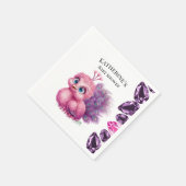 Rosa und Lila Baby Peacock Baby Dusche Serviette (Ecke)