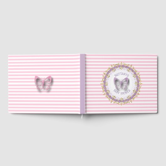 Rosa und Lila Baby Personalisiert Showbook Gästebuch (Voll)