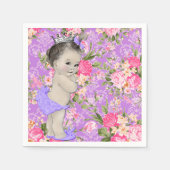 Rosa und Lila Babydusche Serviette (Vorderseite)