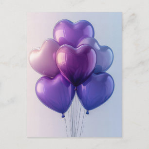 Rosa und Lila Balloons Valentinas Gruß Postkarte