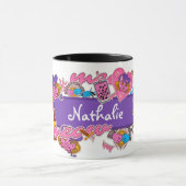 Rosa und lila Bar  Tasse (Zentrum)