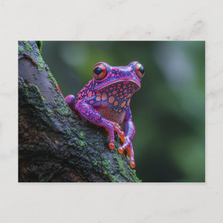 Rosa und Lila Baum Frosch Kunst Postkarte