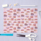 Rosa und Lila Bibliothek mit Buchmustern Seidenpapier (Handwerk)