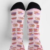 Rosa und Lila Bibliothek mit Buchmustern Socken (Oben)