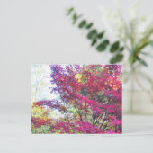 Rosa und Lila Blätter Postkarte (Stehend Vorderseite)