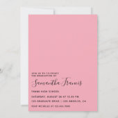 Rosa und Lila Blonde Balloon Girl Abschluss Einladung (Rückseite)