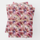 Rosa und Lila Blume Alkohol Tinte Kleine Druckfarb Geschenkpapier Set (Beispiel)