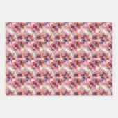 Rosa und Lila Blume Alkohol Tinte Kleine Druckfarb Geschenkpapier Set (Vorderseite)