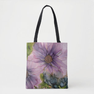 Rosa und Lila Blume Alkoholtink Kunst, Dichtung un Tasche
