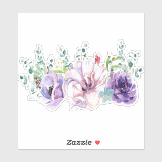 Rosa und lila Blume Aufkleber (Blatt)