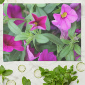 Rosa und Lila Blume Blüten Geschirrtuch (Gefaltet)