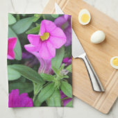 Rosa und Lila Blume Blüten Geschirrtuch (Viertel Falte)