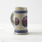 Rosa und lila Blume Dahlia Makro-Tasse Bierglas (Vorderseite Links)