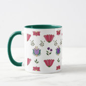 Rosa und Lila Blume der Folklorekunst Tasse (Links)