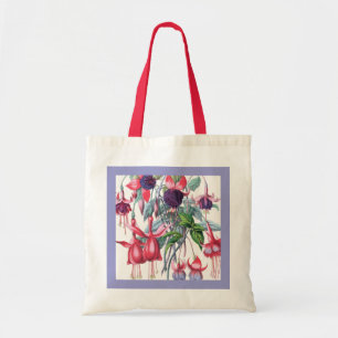 Rosa und Lila Blume, die Fuchsien beeinflussen Tragetasche