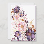 Rosa und Lila Blume Einladung (Rückseite)