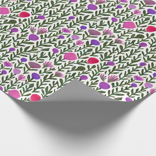 Rosa und lila Blume Geschenkpapier (Ecke)