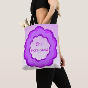 Rosa und Lila Blume hielt sie an Tote Bag fest Tasche