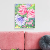 Rosa und Lila Blume im Garten Leinwanddruck (Insitu (Wohnzimmer))