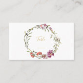 Rosa und lila Blume Kranz Tischnummer Platzkarte (Vorderseite)