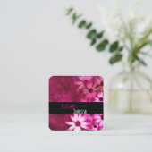 rosa und lila Blume Kunst kühne moderne Gewohnheit Quadratische Visitenkarte (Stehend Vorderseite)