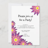 Rosa und Lila Blume Party Einladung (Vorderseite)