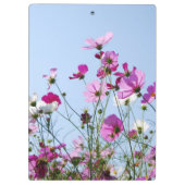 Rosa und Lila Blume Wiese Foto Klemmbrett (Rückseite)