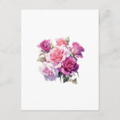 Rosa und Lila Blumengäste Details Begleitkarte (Rückseite)