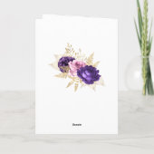 Rosa und Lila Blumenhochzeit Dankeskarte (Rückseite)