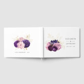 Rosa und Lila Blumenhochzeit Gästebuch (Voll)